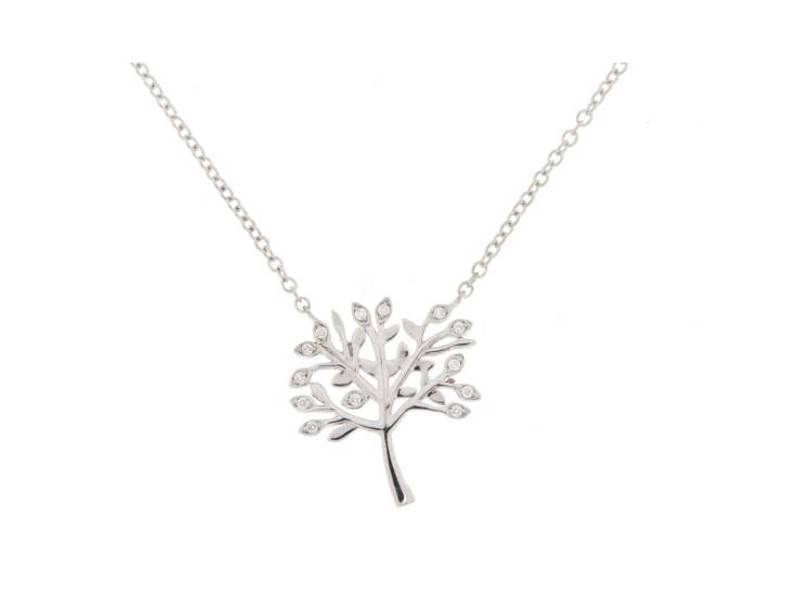 18KT GOLD NECKLACE TREE OF LIFE WITH DIAMONDS JUNIOR B JBAVOBD5/JBAVORD5